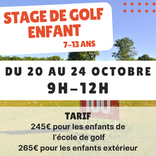 Stage de golf enfant